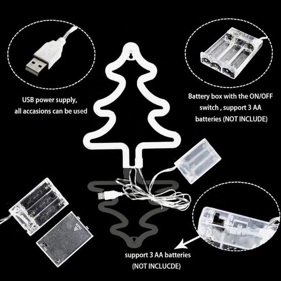 Green Christmas Tree LED Neon Sign - Picture 4 of 9